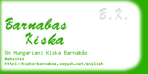 barnabas kiska business card